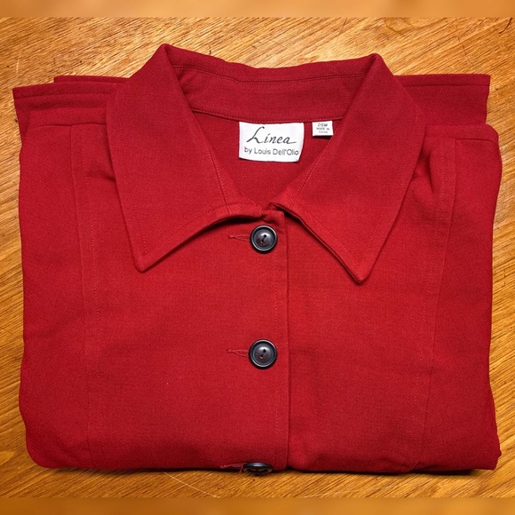 Linea By Louis Dell'Olio Button Up Long Sleeve Jacket, NWT 26W Brick Red A257280 - Picture 4 of 12